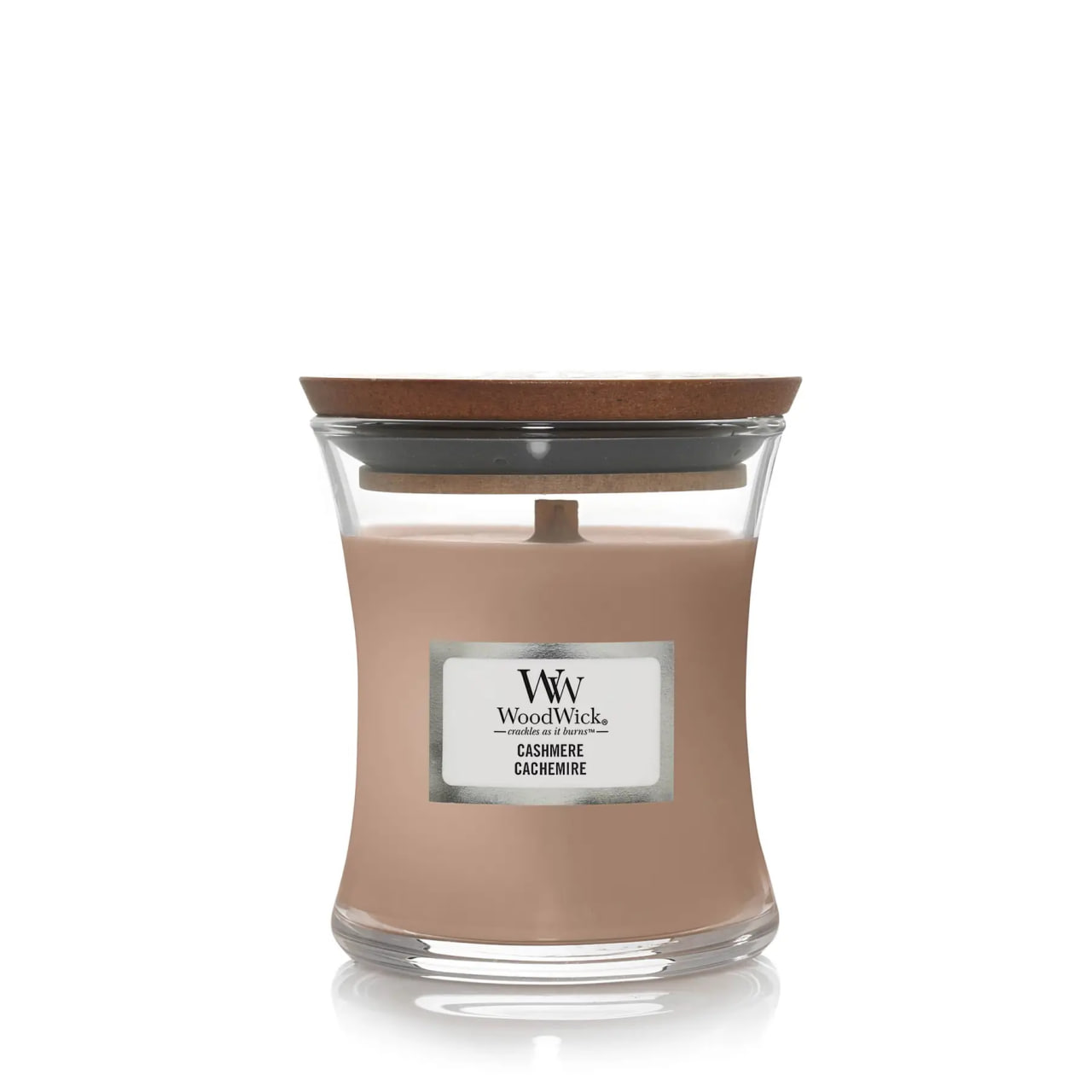 Woodwick Mini Cashmere - Ароматична свічка з ароматом айви, ірису та сандалу Woodwick Mini Cashmere - Ароматична свічка з ароматом айви, ірису та сандалу